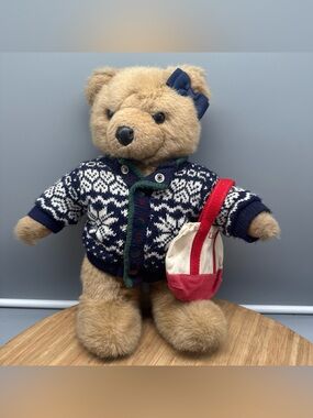 vintage L.L. Bean Bear Boat and Tote ultra-mini canvas bag in red‎